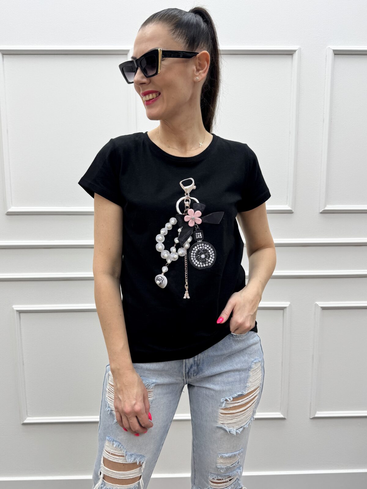 Dámske tričko Camila čierne - Image 2