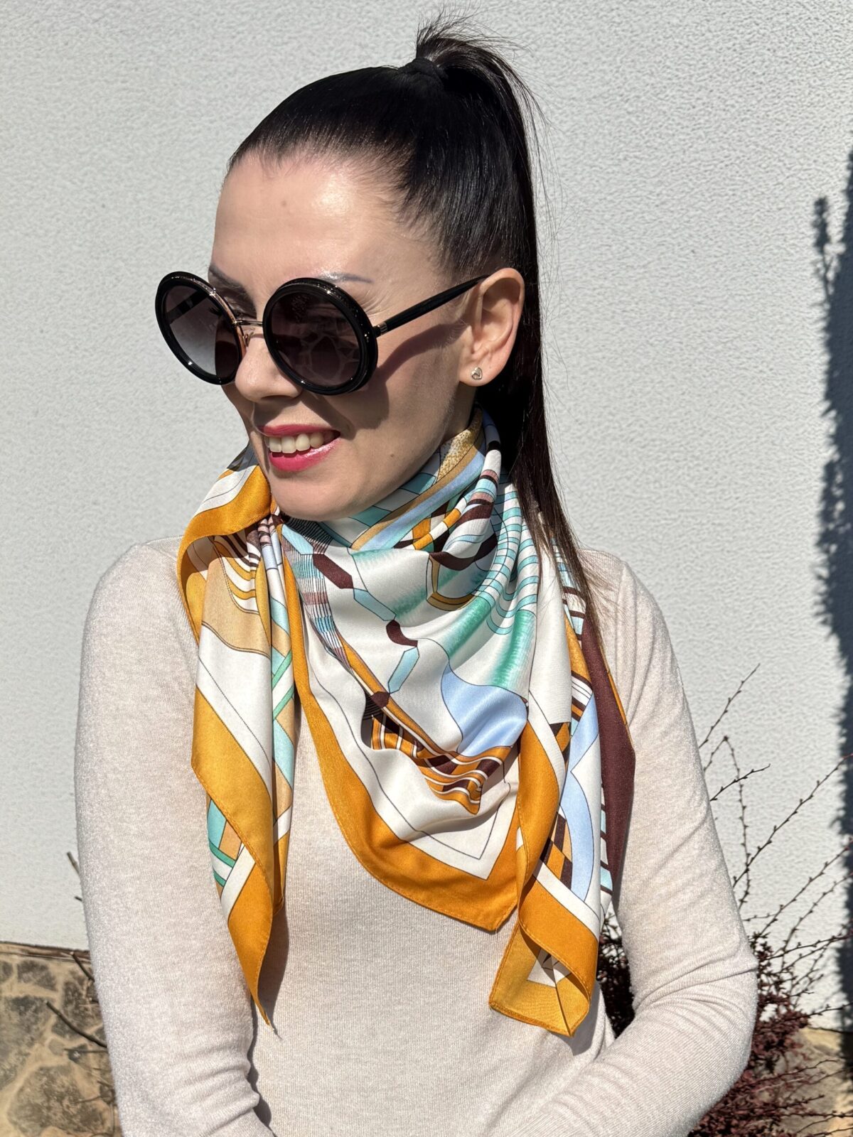 Dámska šatka Stelian žlto-tyrkysová