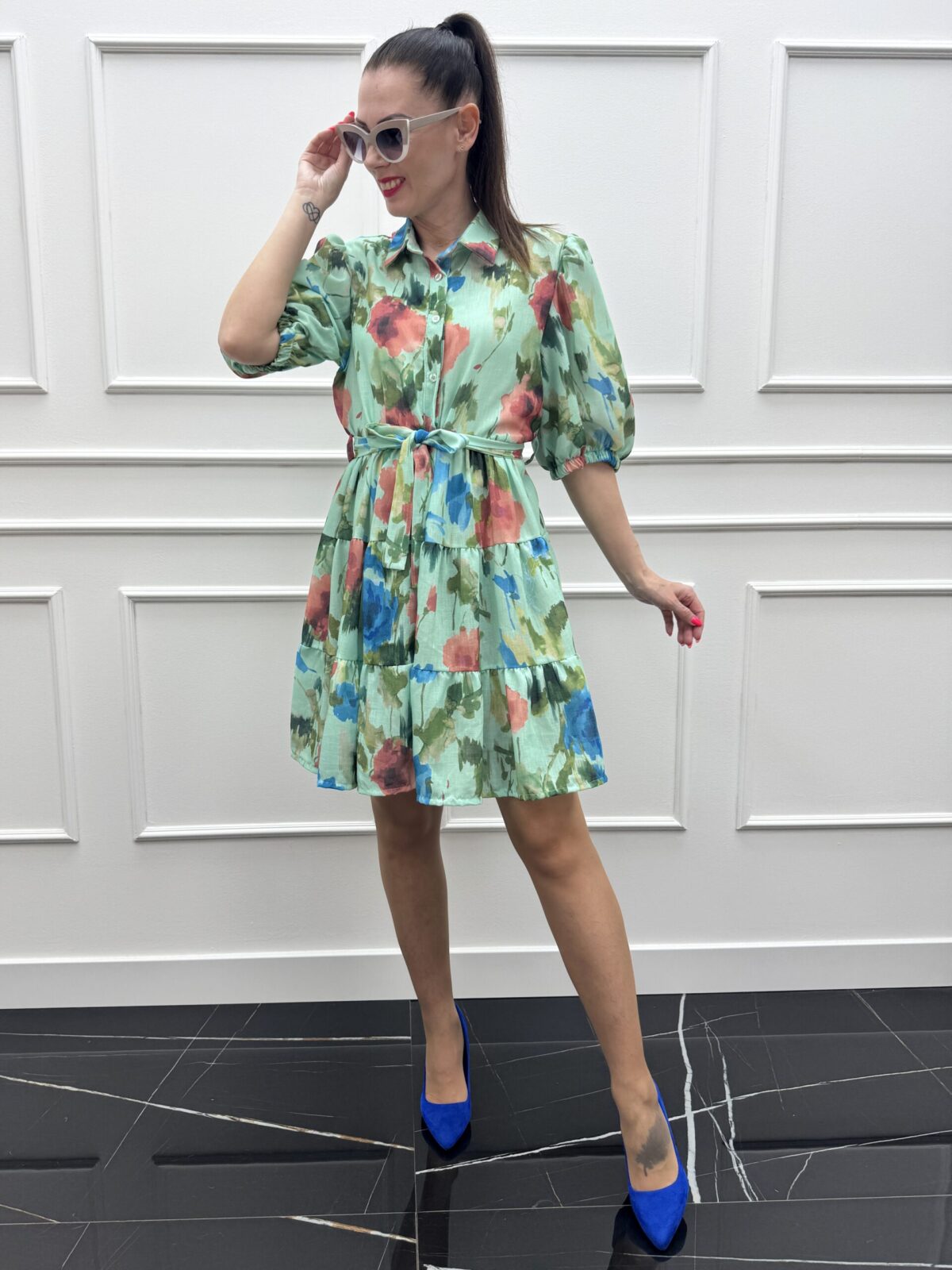 Dámske šaty Malin mentolové - Image 3